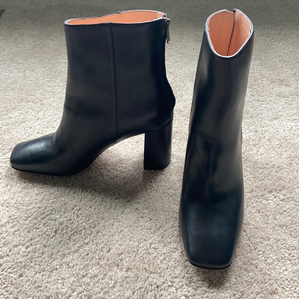 J Crew Leather Block Heel Ankle Boots Size 9.5